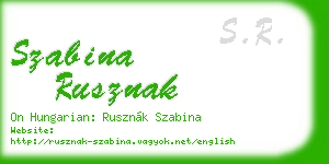 szabina rusznak business card