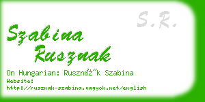 szabina rusznak business card